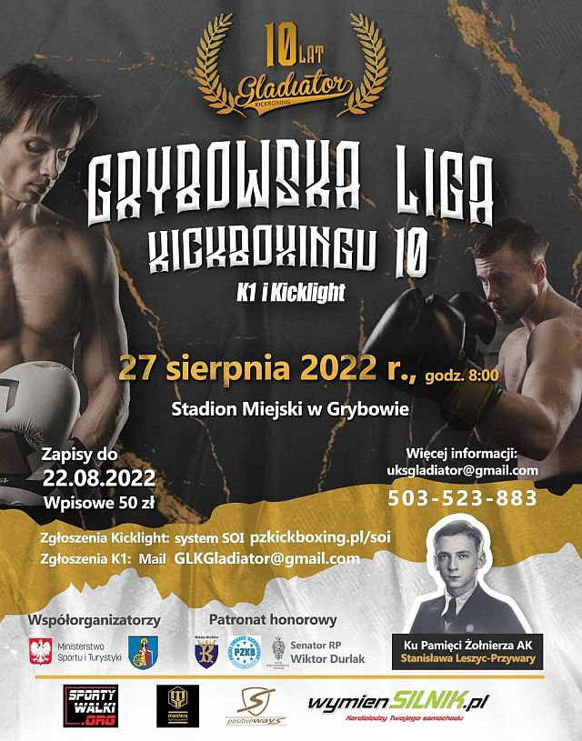 Grybowska Liga Kickboxingu dziesięciolecie UKS Gladiator Binczarowa