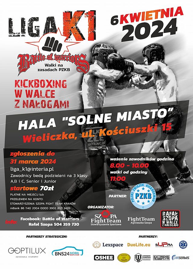 Battle of Warriors - Liga Kickboxingu - Rafał Szopa Team - Solne Miasto Wieliczka