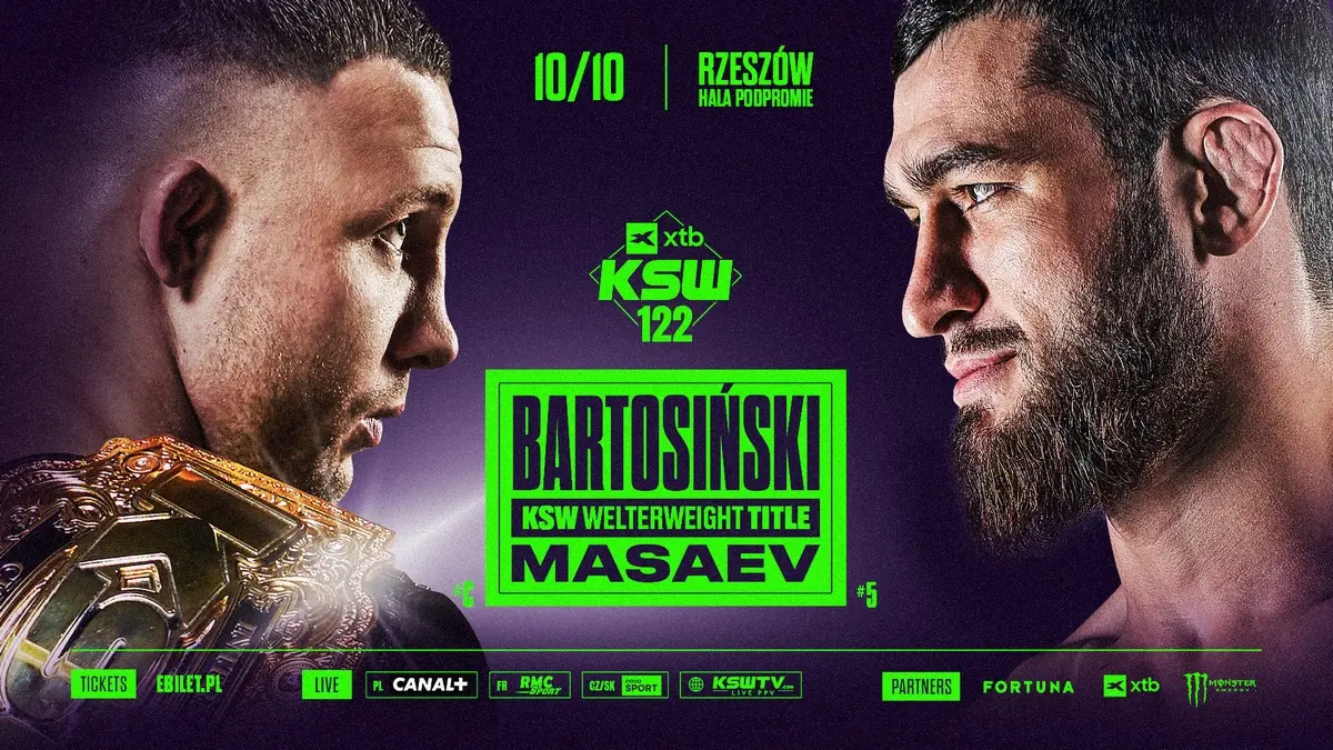 Mistrzowskie starcie Bartosińskiego z Masaevem walką wieczoru gali XTB KSW 122