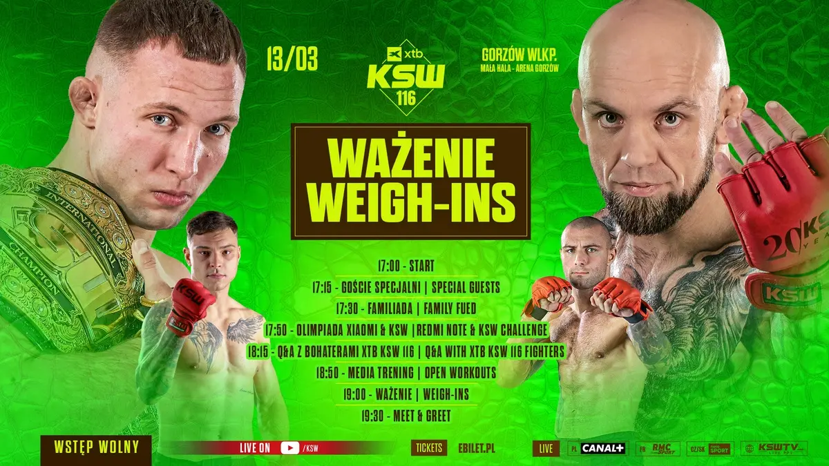 Wyniki porannego ważenia przed galą XTB KSW 116 w Gorzowie Wielkopolskim